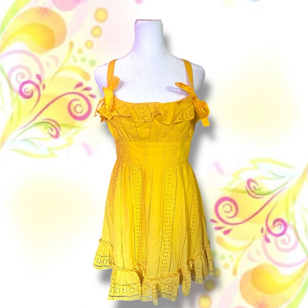 Mango Yellow Sundress with Ruffle Details
